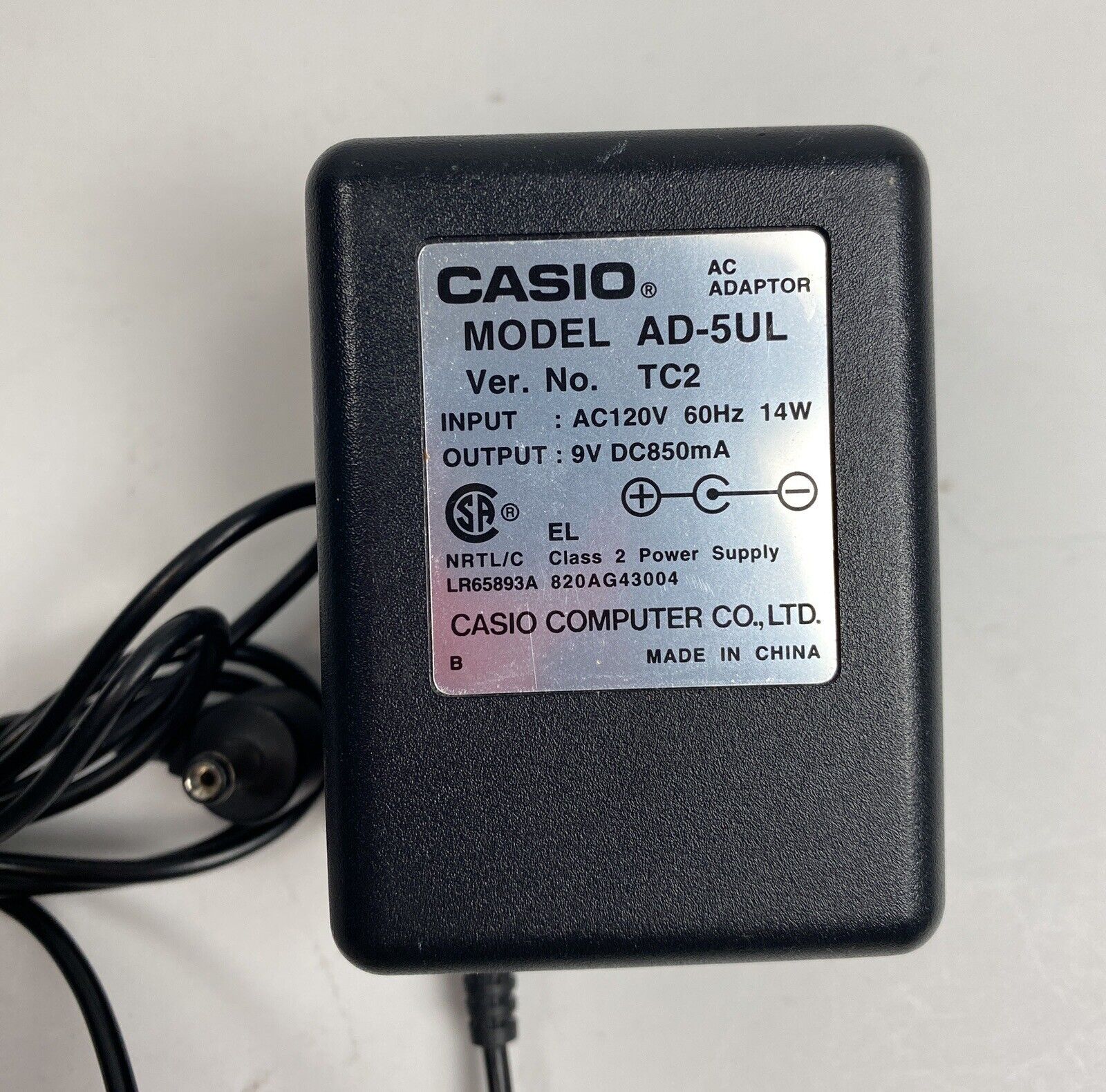 *Brand NEW*Genuine Original Casio AD-5UL 9V DC850mA AC Adapter Center Negative Power Supply